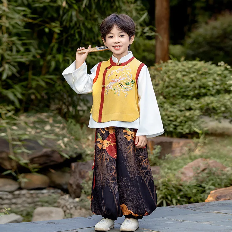 男童汉服2025新款国学春秋男孩中国风套装宝宝唐装古装儿童演出服