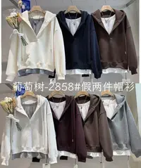 粉丝福利秋东新款葡萄树家圆领常规男女同款卫衣假两件2858
