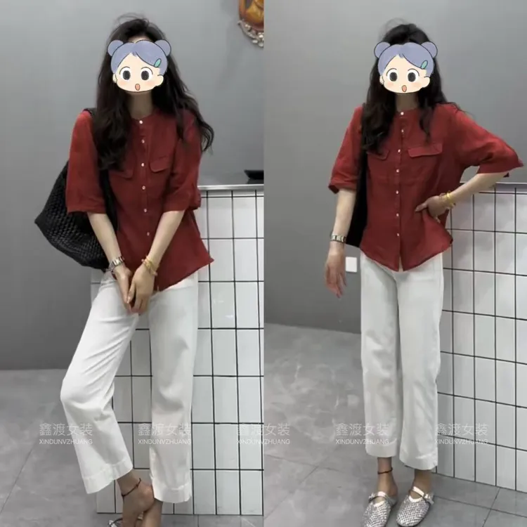 2025夏季新款时尚显瘦气质女士网红洋气两件套百搭款D5772