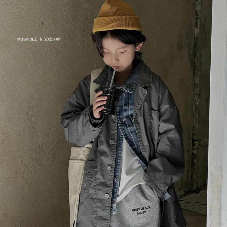 【MUSHISLE】阿又秋季童装儿童男中大童高街重工潮风衣外套85052Q