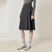 【王雪糕专属】firststation减龄高腰格雷风A型百褶半身裙女3321A