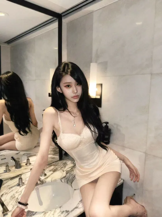 【危险派对】新品纯欲风性感辣妹蕾丝边吊带包臀女款连衣裙