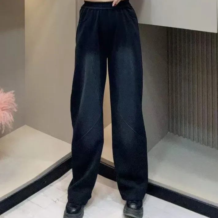 秋季拖地裤-起 5089时尚休闲显瘦渐变色设计洋气胖MM大码女装新款