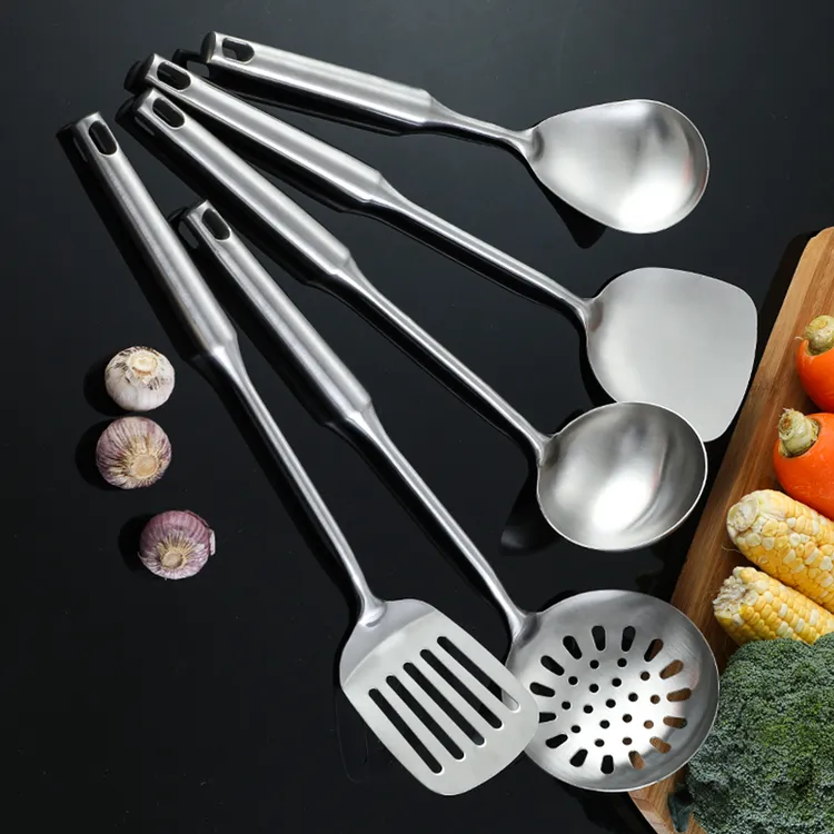 炒菜铲子加厚不锈钢锅铲一体防烫汤勺厨房家用不粘锅铁铲厨师专用