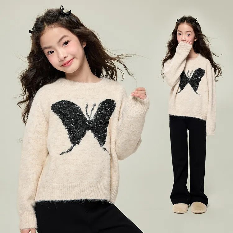 媛媛公主【11.13】2025冬季加厚女童时尚百搭保暖毛衣15414A386