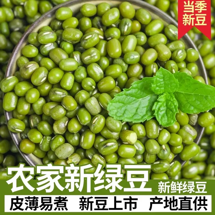 农家自产新鲜绿豆皮薄易煮绿豆汤熬粥5斤桶装