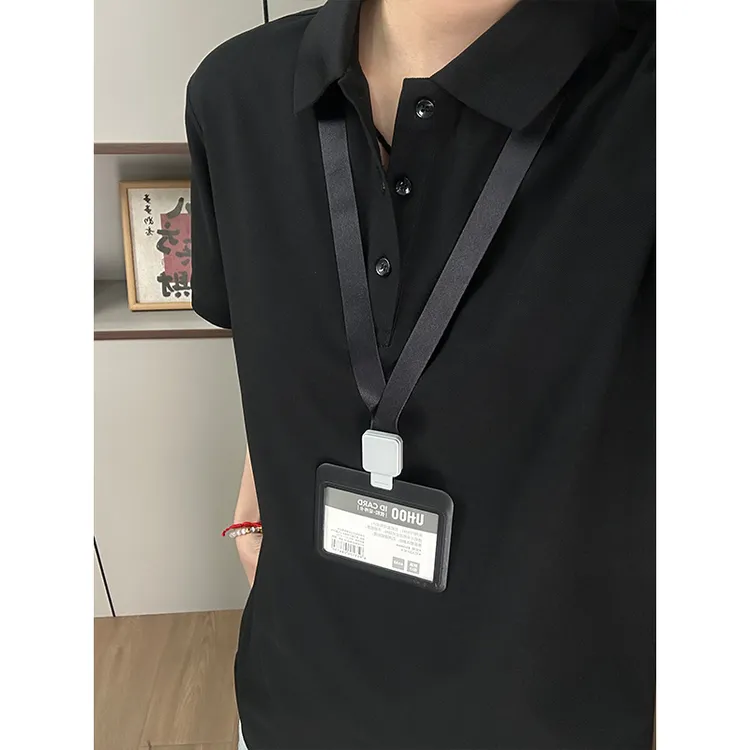 纯黑色短袖polo衫男女夏季高级感痞帅翻领t恤美式重磅正肩五分袖