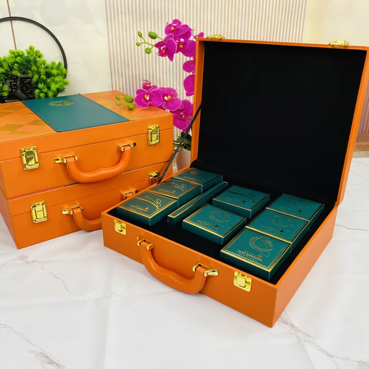 【宠粉】豪华版高档皮质中秋月饼礼盒 高端定制皮礼盒送人礼品团购