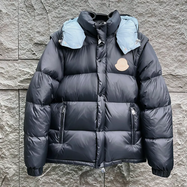 情侣羽绒服拆卸袖短款时尚休闲连帽三防羽绒服