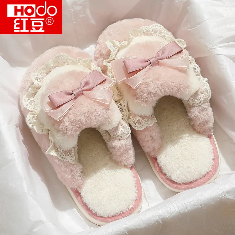 Hodo/红豆棉拖鞋女冬季2025新款室内家居静音防滑情侣厚底棉拖男