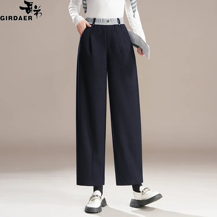 哥弟2025早秋季新款时尚百搭通勤哈伦裤宽松直筒裤九分休闲裤子女