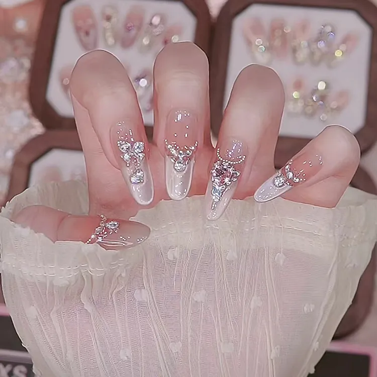 【星钻·幻蝶】纯手工穿戴甲高级感爆闪猫眼美甲贴片可拆卸气质纯欲