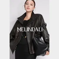 Melinda Li【飒姐挚爱】黑标私服英国进口绵羊皮宾霸里复古皮衣外套