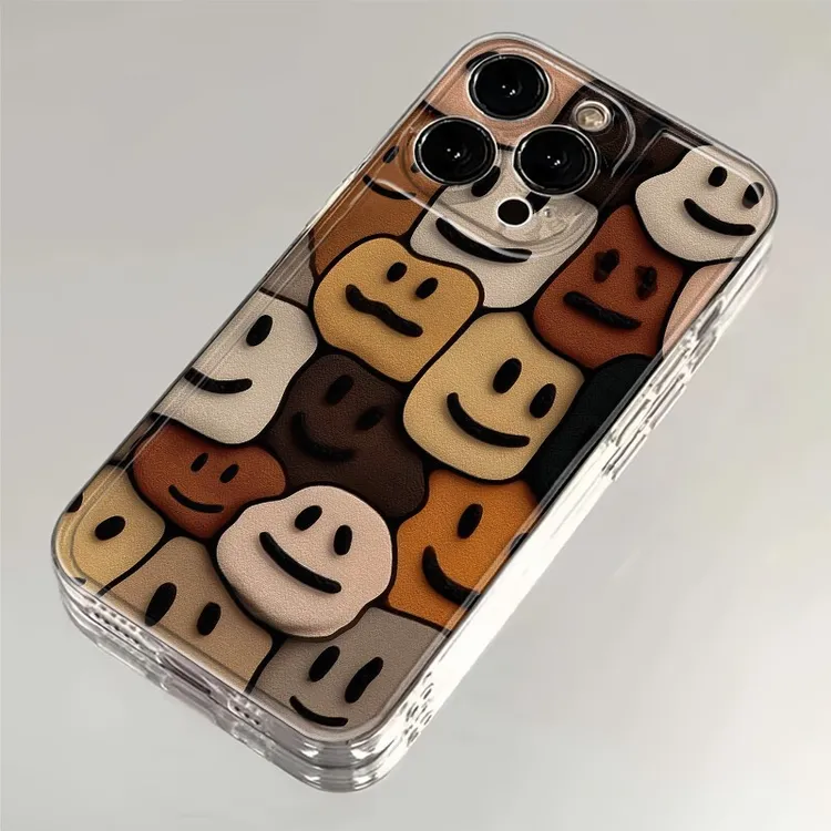 搞怪笑脸适用iphone1615卡通手机壳苹果13透明12华为vivo小米oppo
