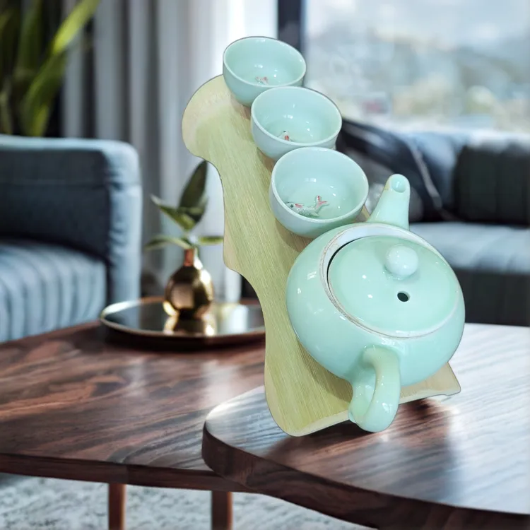 竹茶具架竹片杯垫洗杯洗茶装水竹筒纯天然手工制作套装