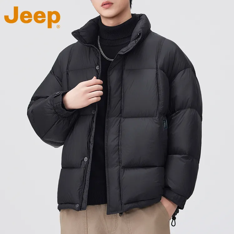 JEEP吉普冬季保暖防寒羽绒服男士2025新款潮牌宽松立领外套面包服
