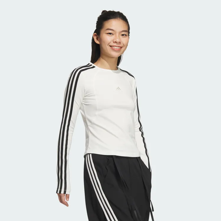 流光风Adidas阿迪达斯秋季女子运动舒适百搭休闲长袖T恤JW4643