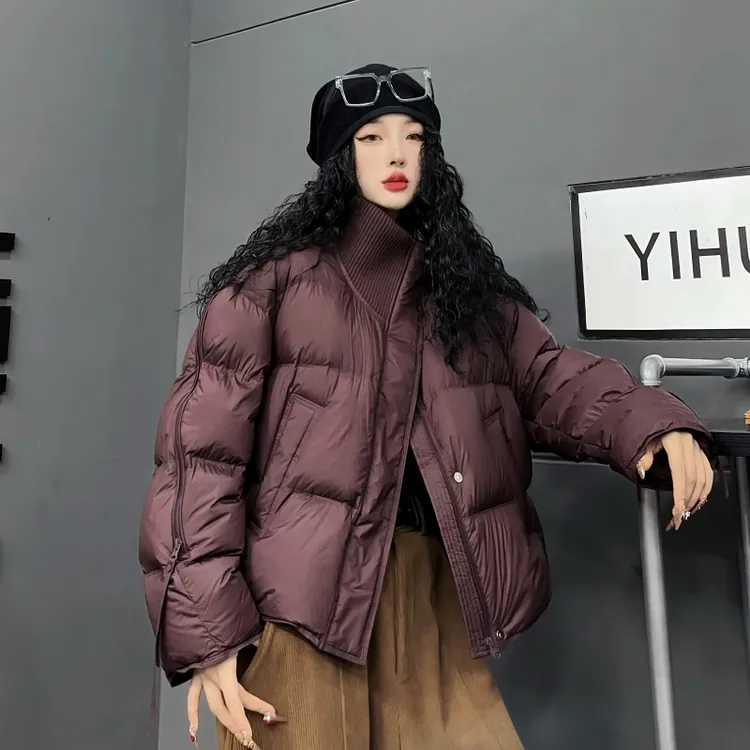 【亿火】秋冬新款立领白鸭绒面包潮流轻薄短款羽绒服P10-C09-2159