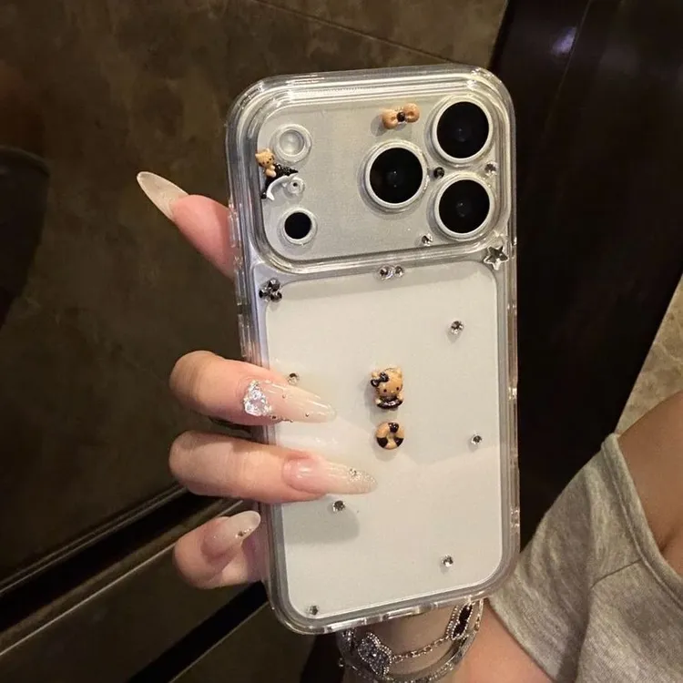 透明海豚kitty猫闪钻苹果17promax/16/15/14手机壳全包防摔高级女