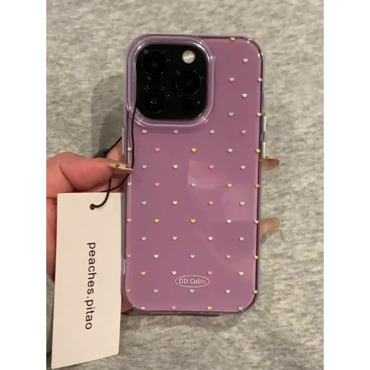 黑加仑彩色爱心适用苹果16/15华为荣耀OPPO小米vivo创意xr手机壳