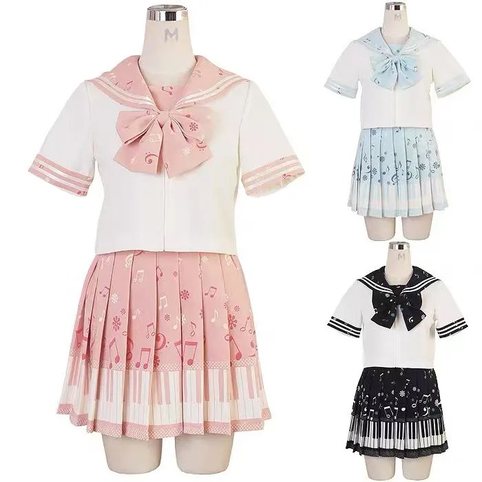 三色 Bodyline钢琴水手服 粉色/蓝色/绀色