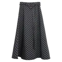 MT DISTORTION设计感配腰带斜纹A字裙新款高腰垂坠感气质半身裙