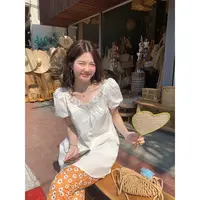 火火火【白昼童话】韩系温柔泡泡袖花边连衣裙L31836HH52