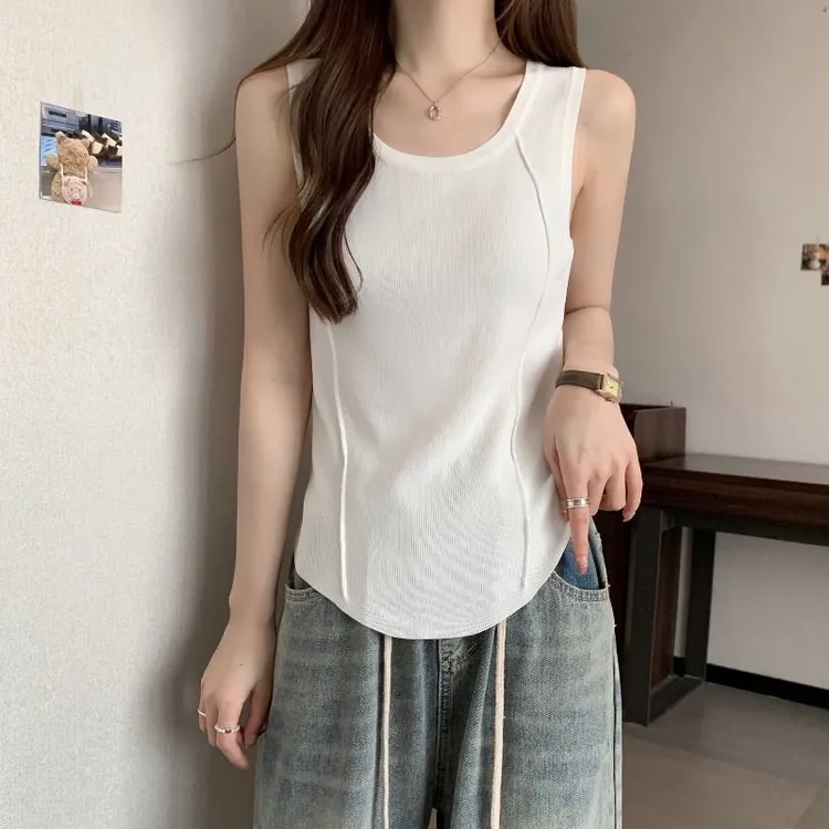 80-200斤夏季鱼骨宽松纯色百搭无袖内搭女胖MM打底衫背心外穿吊带