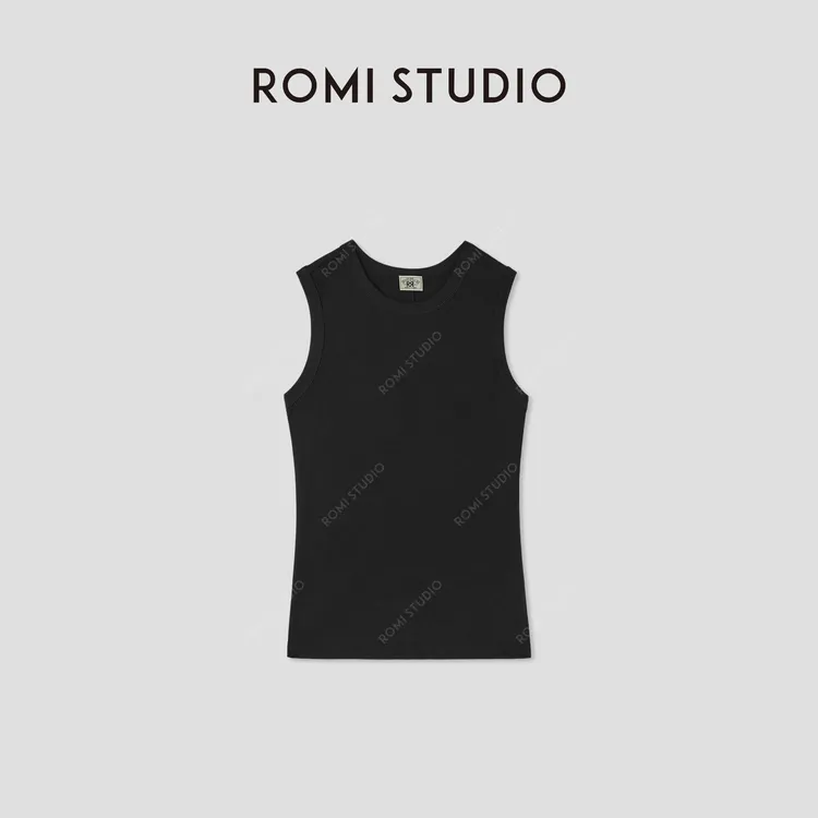 ROMI STUDIO“权威背心”棉质多色弹力罗纹圆领针织背心 RWCSSH2370
