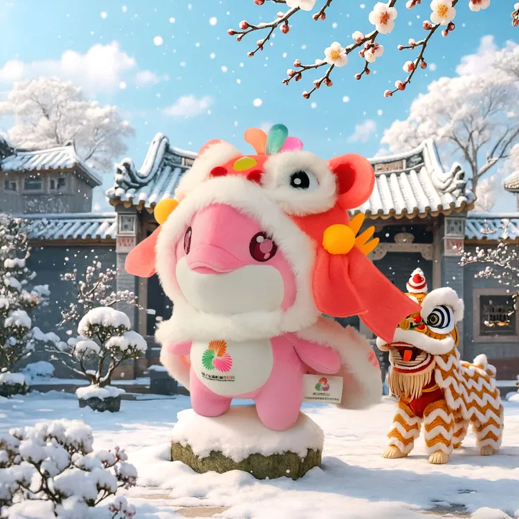 现货十五运全运会官方正品喜乐四季醒狮披风春秋款夏冬款毛绒公仔