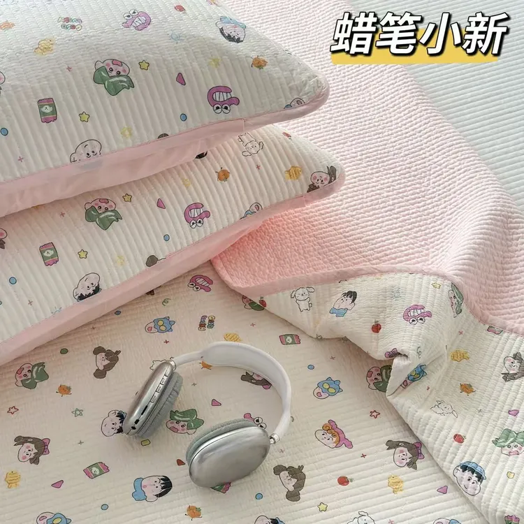 韩版全棉床盖三件套