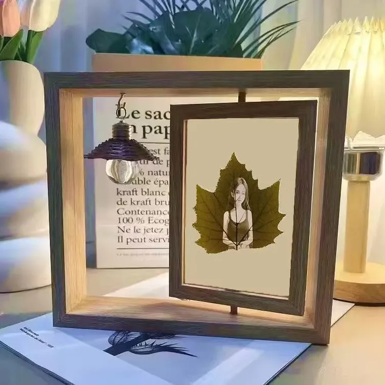 叶雕旋转相框照片定制送老婆送女友纪念日生日礼物