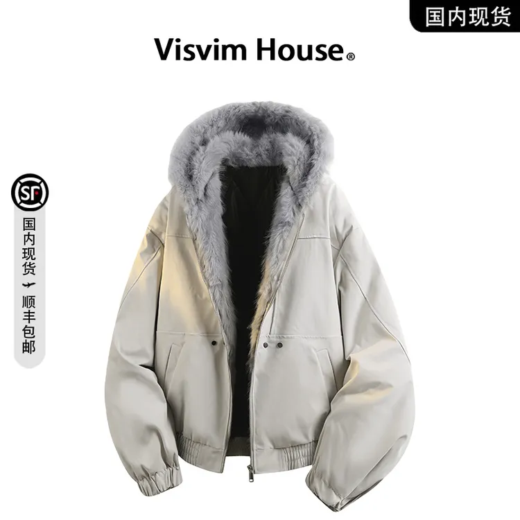 【品牌现货撤柜】VISVIM HOUSE冬季新款棉服潮流连帽毛领棉衣男士