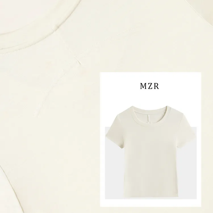 【MZ】面膜T莱赛尔天丝透气T恤女款大圆领薄款U领常规袖潮流825271