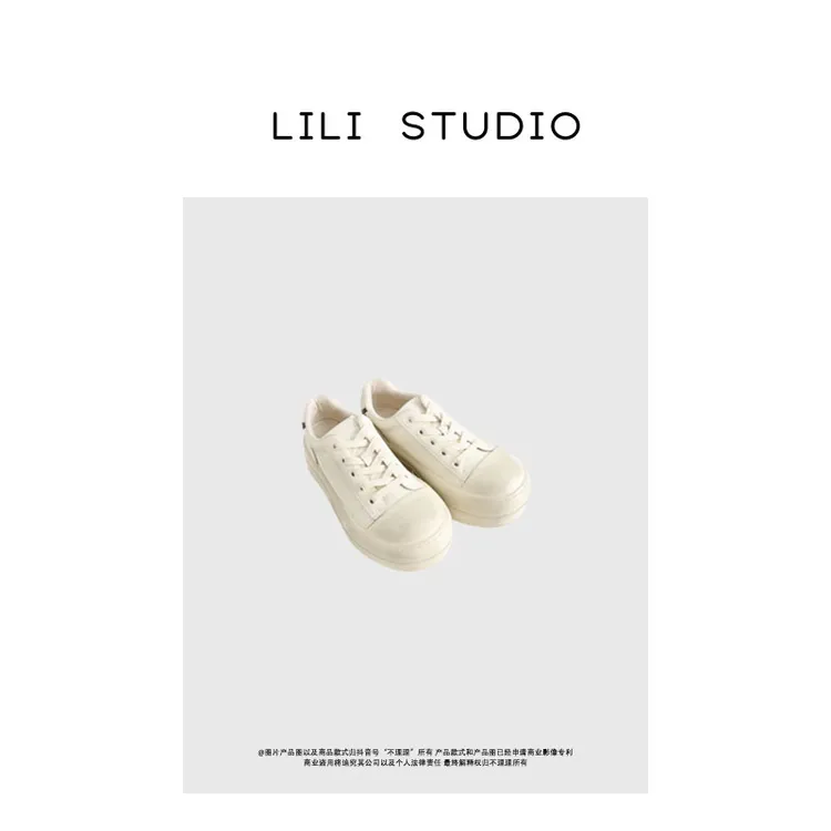 PCNY「幻野云踪」不理理冬季新款小众女装 小白鞋女鞋白色休闲板鞋
