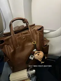 Peach 自制 蒋奇明同款 高级油腊质感大容量双肩游历公文包 1006