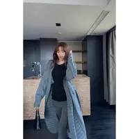 井迪儿【手可摘星辰】韩系舒适百搭宽松风衣型长款针织外搭