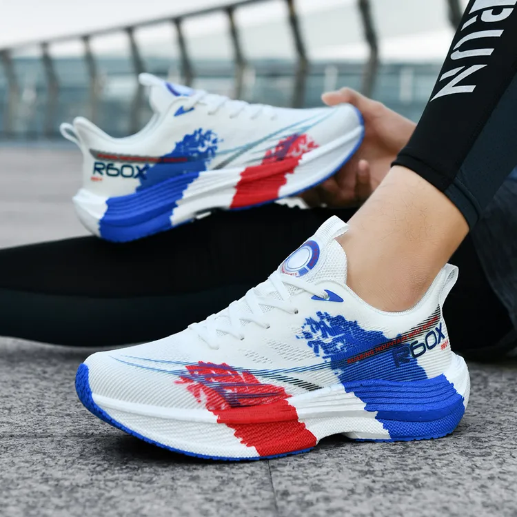 新款特大码男鞋45爆米花碳板跑步鞋46学生透气运动鞋47加肥加宽鞋