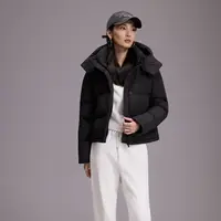 燕苹新冬款时尚百搭防风保暖可拆连帽短款纯色白鸭绒羽绒服5002A
