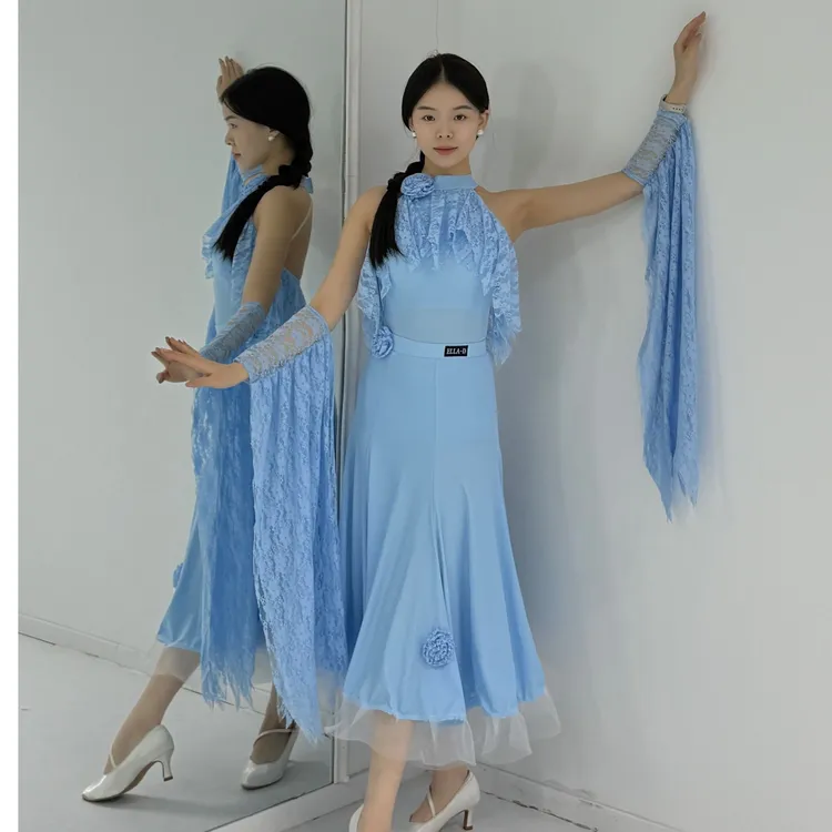 ELLA-D定制款摩登舞服自带底裤可拆卸胸垫班服表演老师学生