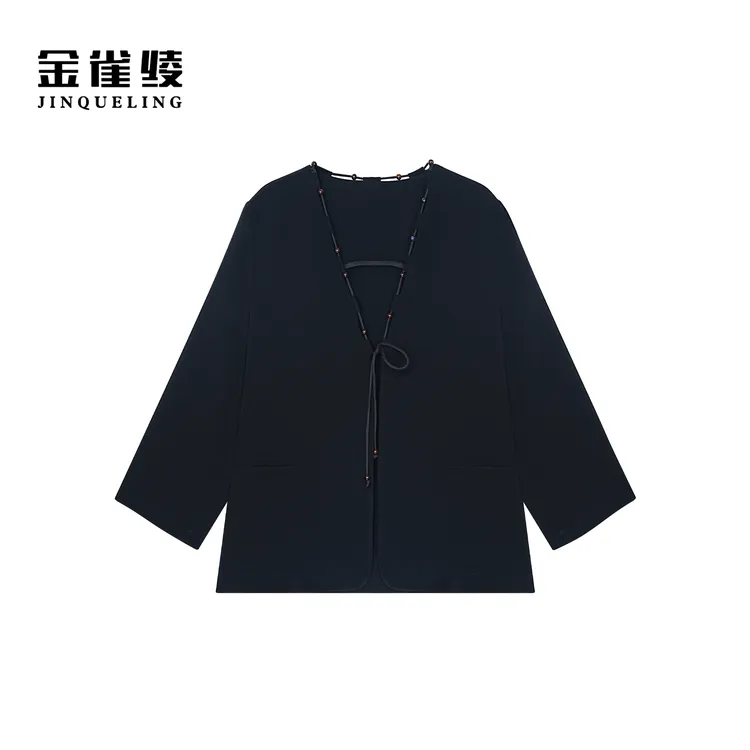 金雀绫【爱丁堡】设计师款纯色工艺百搭加宽加大西服外套SZA2TL496