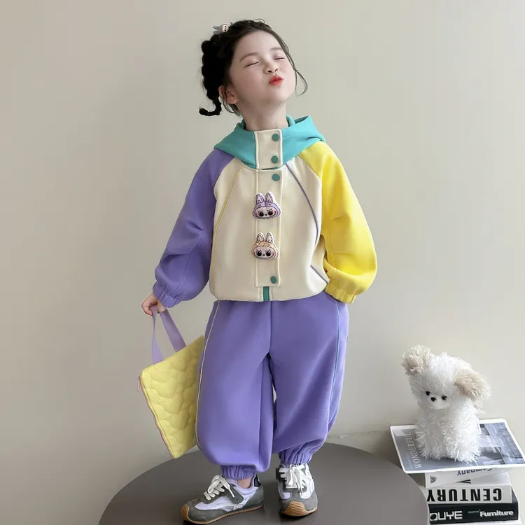 女童秋装套装2025新款4-6岁幼儿园潮款小童女宝春秋季洋气两件套