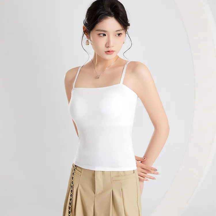 ACK22吊带背心女夏季带胸垫薄款内搭一字领美背内衣平口上衣外穿