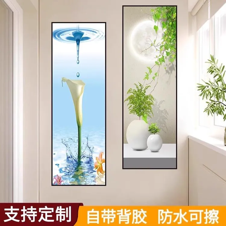 玄关贴画自粘装饰遮丑墙贴壁画背景墙客厅走廊过道贴纸挂画3d立体