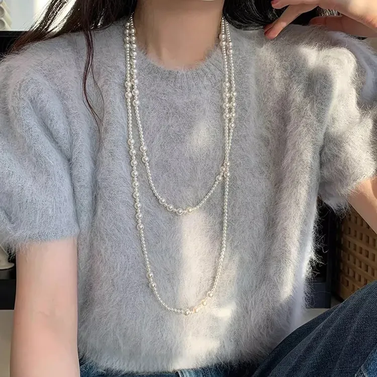 铜项链 精品/多层叠戴项链2025新款长款毛衣链轻奢高级感锁骨链女