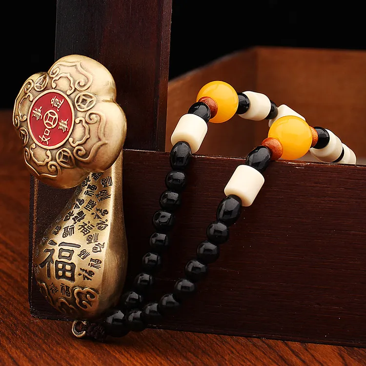 黄铜如意转转手把件事事如意转转招财吉祥工艺品创意可旋转摆件