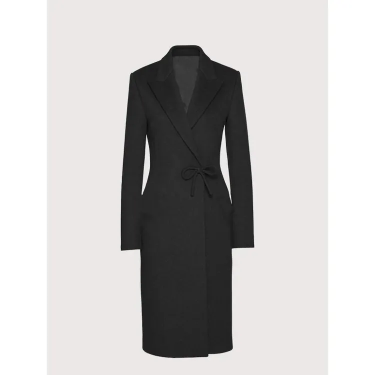 whoskongxx·华伦超有型柔刚并济蝴蝶结纽扣长款外套【干洗】