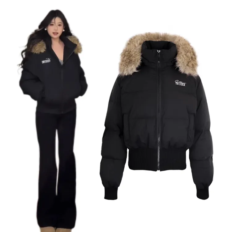黑色棉服女冬季2025新款爆款小个子短款加厚棉衣外套女冬季