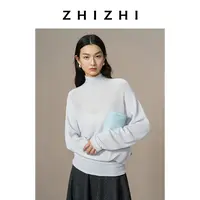致知 梦芙蓉 云朵羊绒小高领毛衣前后两穿宽松25冬ZZ2EWKZL016