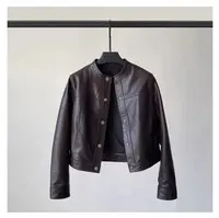 海宁皮衣女士短款立领机车服春季新款280
